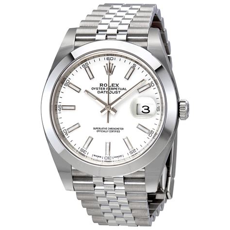 rolex datejust ii white dial stick stainless|2023 datejust 41mm 126300.